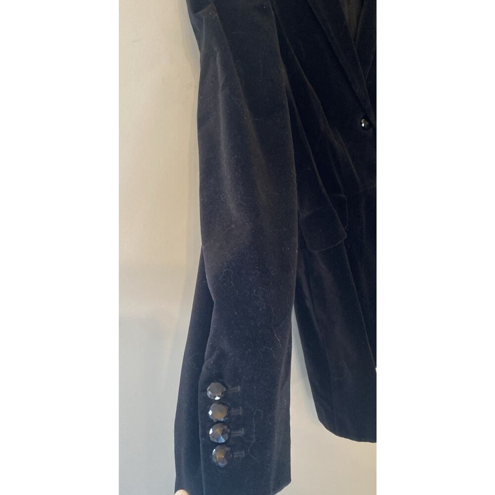Vintage Lauren Ralph Lauren Women's Black Velvet Blazer Jacket Sz 14 Academia - Picture 3 of 7